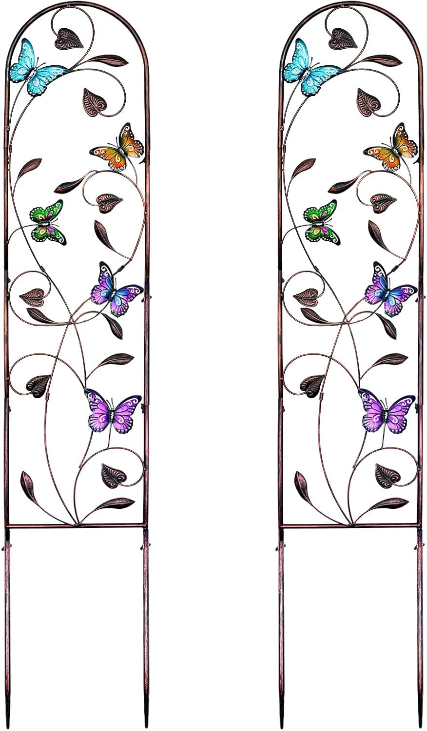 4-Pack Hummingbird Metal Garden Trellis for Climbing Plants