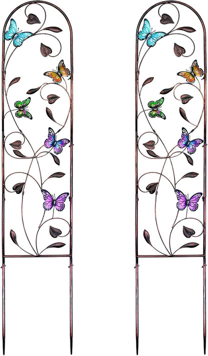 4-Pack Hummingbird Metal Garden Trellis for Climbing Plants
