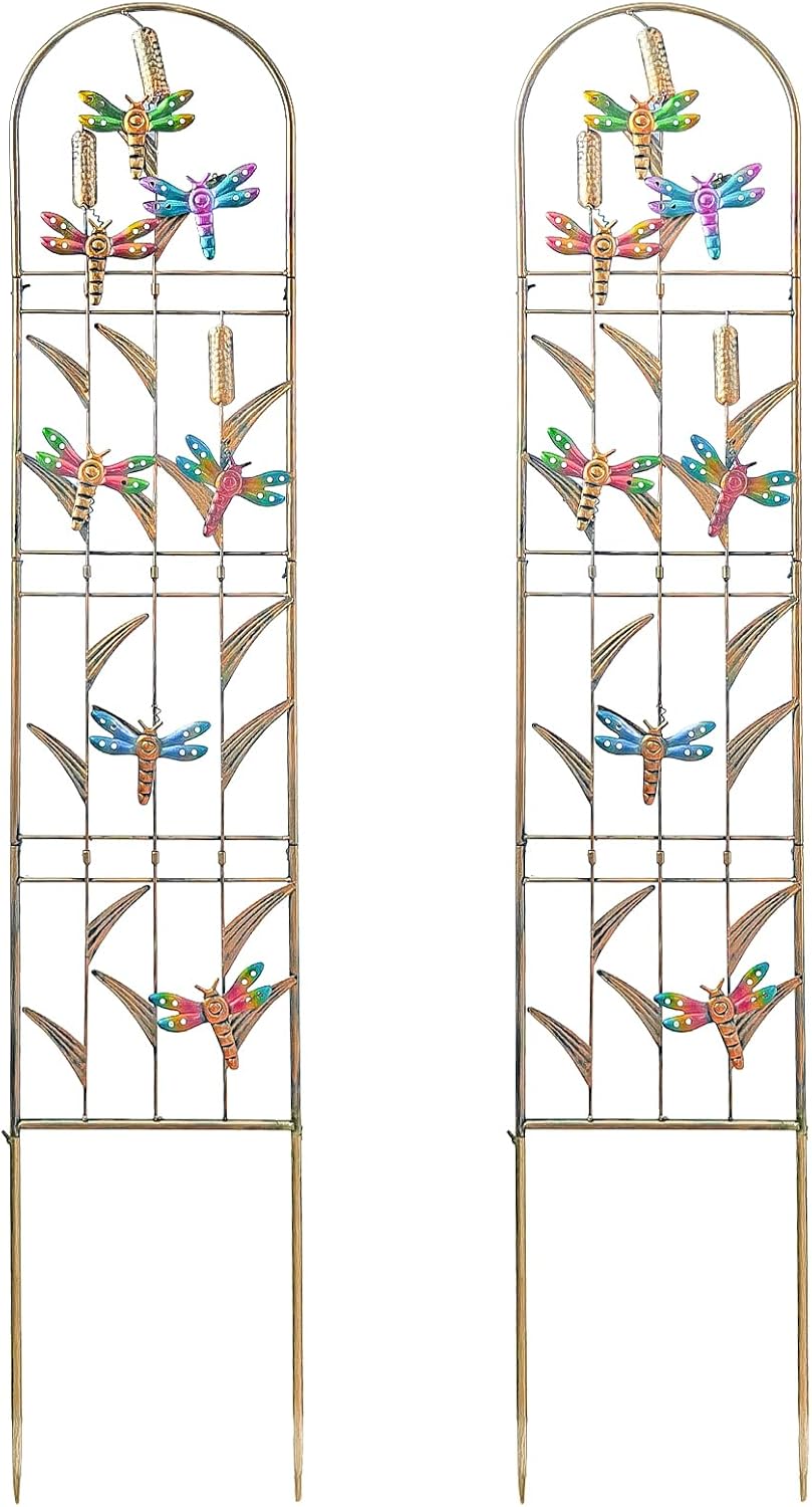 4-Pack Hummingbird Metal Garden Trellis for Climbing Plants