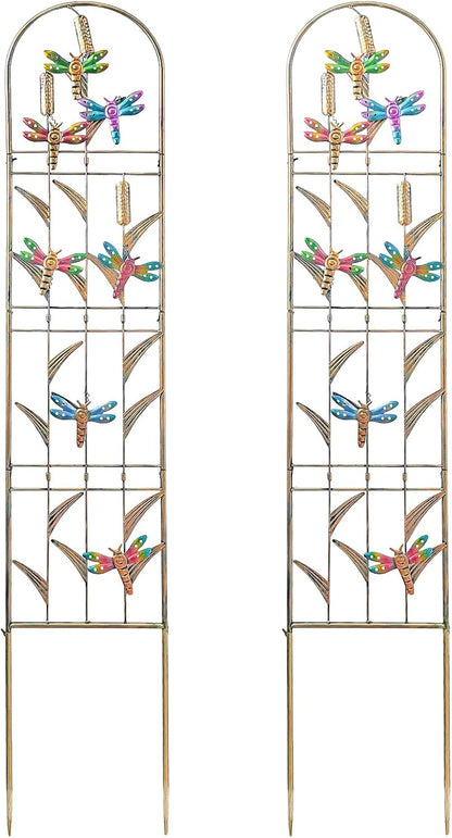4-Pack Hummingbird Metal Garden Trellis for Climbing Plants