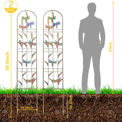4-Pack Hummingbird Metal Garden Trellis for Climbing Plants