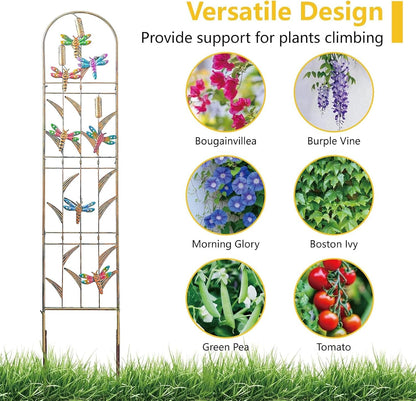 4-Pack Hummingbird Metal Garden Trellis for Climbing Plants