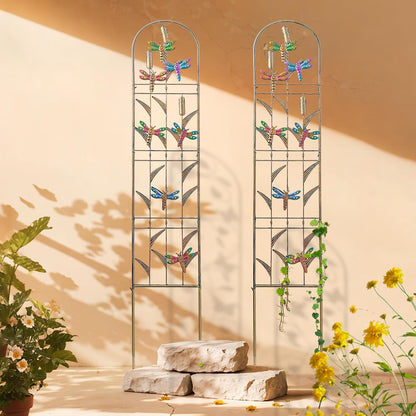 4-Pack Hummingbird Metal Garden Trellis for Climbing Plants