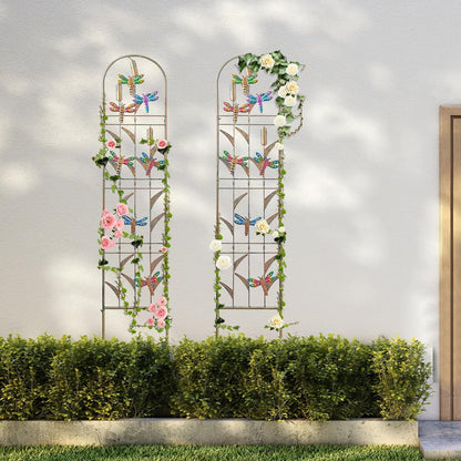 4-Pack Hummingbird Metal Garden Trellis for Climbing Plants