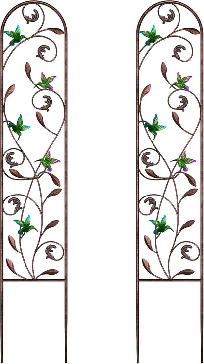 4-Pack Hummingbird Metal Garden Trellis for Climbing Plants