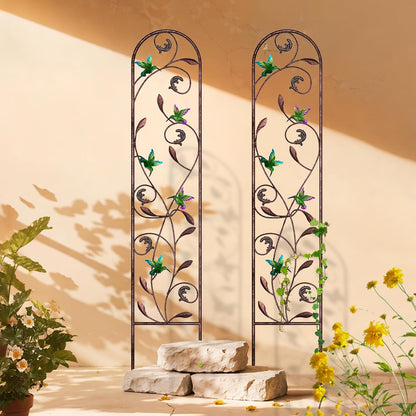 4-Pack Hummingbird Metal Garden Trellis for Climbing Plants