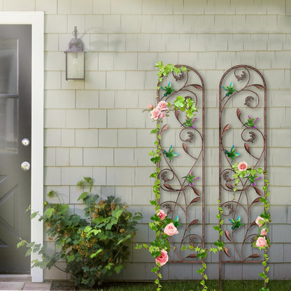 4-Pack Hummingbird Metal Garden Trellis for Climbing Plants