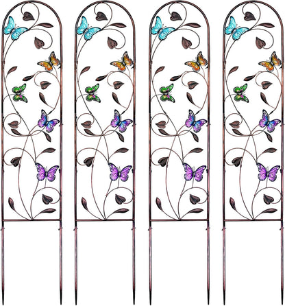 4-Pack Hummingbird Metal Garden Trellis for Climbing Plants