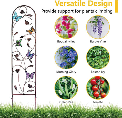 4-Pack Hummingbird Metal Garden Trellis for Climbing Plants