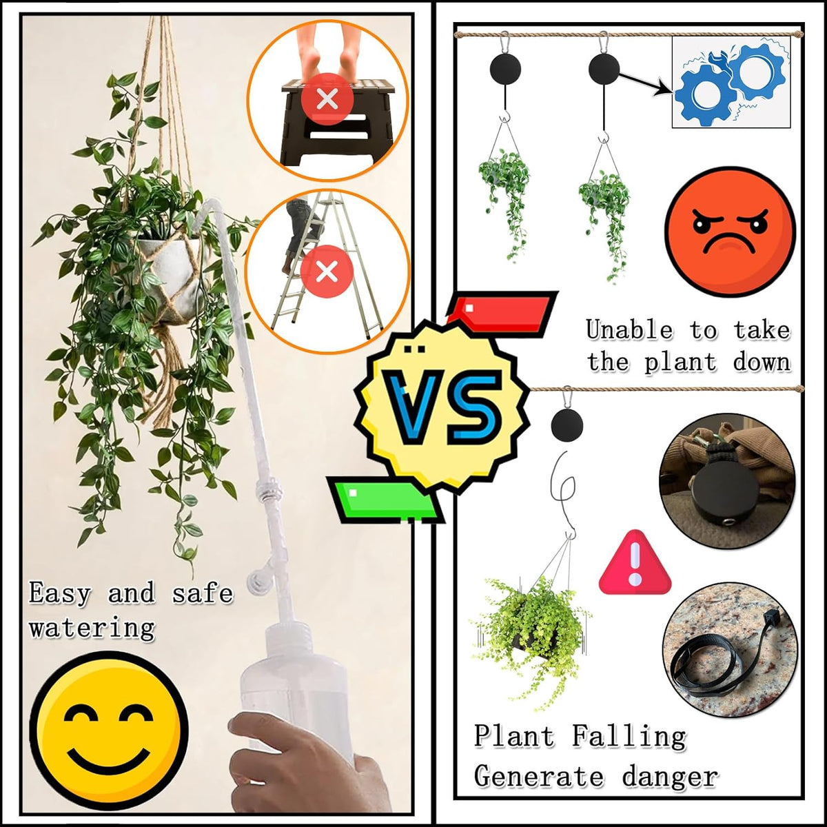 Hanging Plant Plant Watering Bottle Update Multifunction Watering can with Long Spout Can Anti-backflow Watering System | Indoor or Outdoor | U.S.A Patent Design