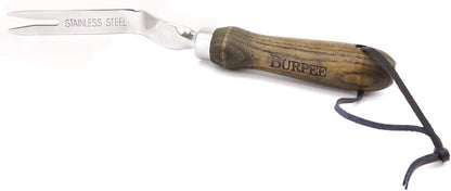 15" Stainless Steel Soil Scoop | Durable Long Lasting Garden Tool | Leather Wrist Strap 5" Handle, Oak