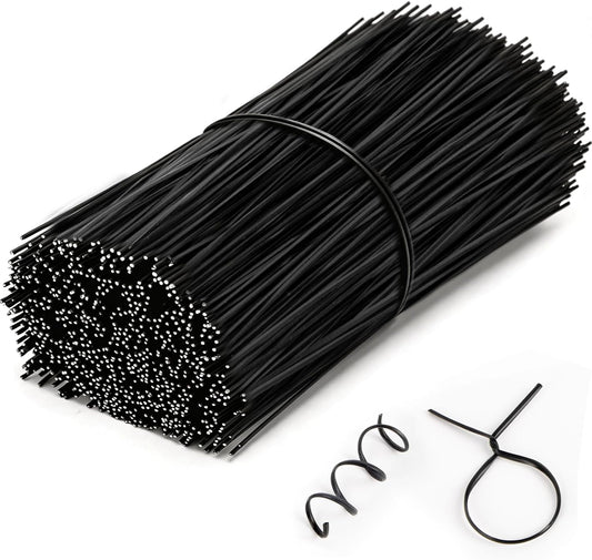 MAQIHAN 500PCS Black Twist Ties - 4.9" Reusable Twist Ties for Plastic Bags