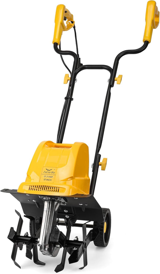 IncwBo 12'' 13.5-AMP Electric Roto Tiller Cultivator for Gardening Cored