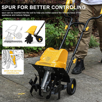 IncwBo 12'' 13.5-AMP Electric Roto Tiller Cultivator for Gardening Cored