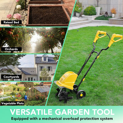 IncwBo 12'' 13.5-AMP Electric Roto Tiller Cultivator for Gardening Cored