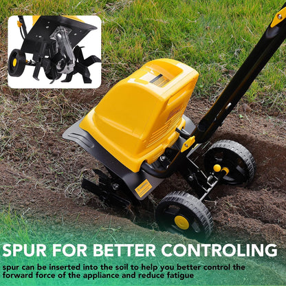 IncwBo 12'' 13.5-AMP Electric Roto Tiller Cultivator for Gardening Cored