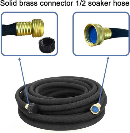 Soaker Hose 1/2" 50ft Rubber Round Soaker Hoses