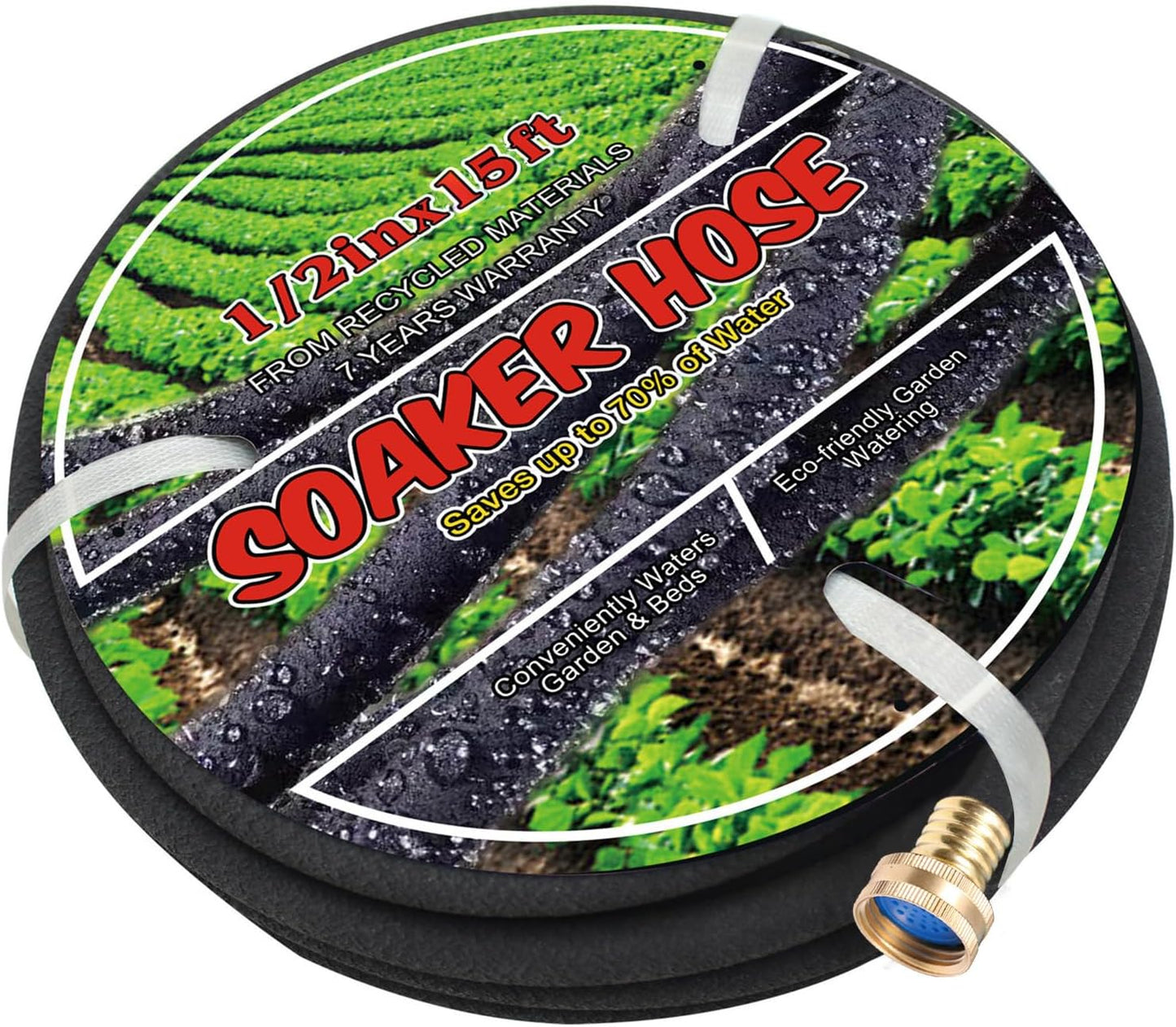 Soaker Hose 1/2" 50ft Rubber Round Soaker Hoses
