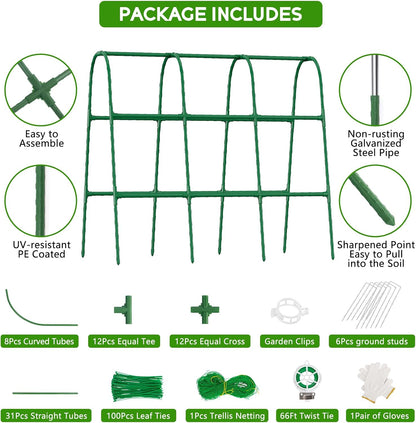 48"×48" Cucumber Trellis, U-Shape Garden Cucumber Trellis for Raised Bed & Climbing Plants Outdoor, Metal Plant Support Arch Trellis for Vegetables, Pea, Bean, Grape