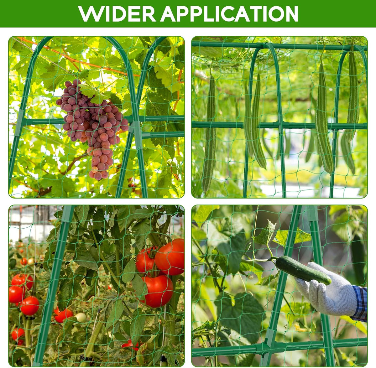48"×48" Cucumber Trellis, U-Shape Garden Cucumber Trellis for Raised Bed & Climbing Plants Outdoor, Metal Plant Support Arch Trellis for Vegetables, Pea, Bean, Grape