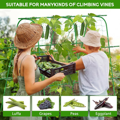 48"×48" Cucumber Trellis, U-Shape Garden Cucumber Trellis for Raised Bed & Climbing Plants Outdoor, Metal Plant Support Arch Trellis for Vegetables, Pea, Bean, Grape