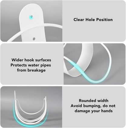 Holder - Heavy Duty Hose Hanger Wall Mounted Water Hose Holder for Outside Yard, Sturdy Hose Reel Hose Hooks for Water Hose (White)