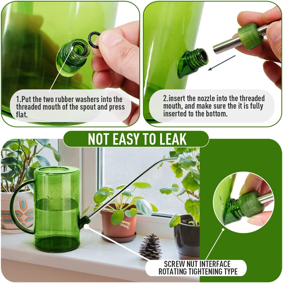 1L Long Spout Garden Watering Can with Precision Indoor Plant Watering Device