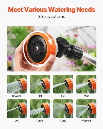 Watering Wand, 36-Inch Extra Long Heavy Duty Garden Hose Wand with 8 Spray Patterns & 180° Swivel Head, Long Hose Nozzle Sprayer with on/off Thumb Control, Ideal for Hanging Baskets