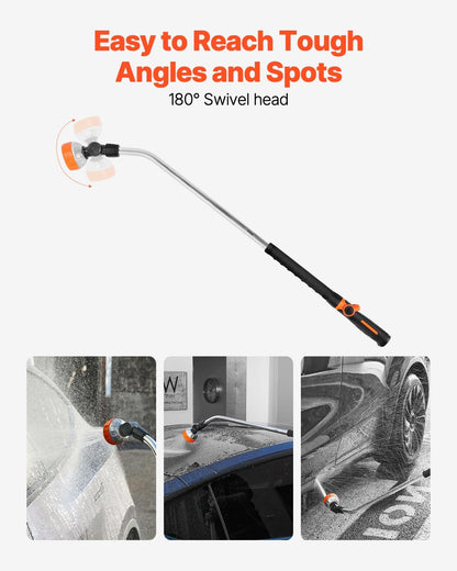 Watering Wand, 36-Inch Extra Long Heavy Duty Garden Hose Wand with 8 Spray Patterns & 180° Swivel Head, Long Hose Nozzle Sprayer with on/off Thumb Control, Ideal for Hanging Baskets