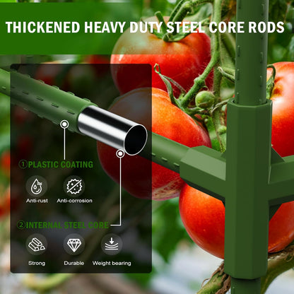 3 Pack Square Tomato Cages with Grow Bags, 45" Heavy Duty Square Tomato Trellis Plant Support for Raised Garden Bed Climbing Vegetables, Set with Garden Gloves, 20 Clips & 65FT Tie Wire