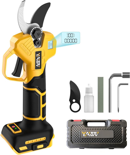 Brushless Electric Pruning Shears for DeWalt 20V Battery, Portable Cordless Pruning Shears with LCD Display＆SK5 Blades, Adjustable Cutting Diameter 0.8-1.2 Inch for Gardening Tree Pruning(NO Battery)
