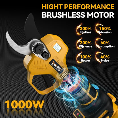 Brushless Electric Pruning Shears for DeWalt 20V Battery, Portable Cordless Pruning Shears with LCD Display＆SK5 Blades, Adjustable Cutting Diameter 0.8-1.2 Inch for Gardening Tree Pruning(NO Battery)