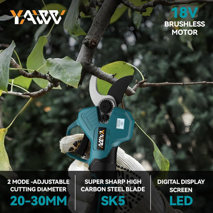 Brushless Electric Pruning Shears for DeWalt 20V Battery, Portable Cordless Pruning Shears with LCD Display＆SK5 Blades, Adjustable Cutting Diameter 0.8-1.2 Inch for Gardening Tree Pruning(NO Battery)