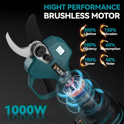 Brushless Electric Pruning Shears for DeWalt 20V Battery, Portable Cordless Pruning Shears with LCD Display＆SK5 Blades, Adjustable Cutting Diameter 0.8-1.2 Inch for Gardening Tree Pruning(NO Battery)