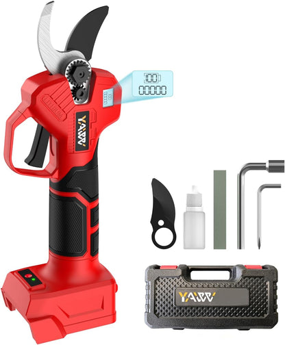 Brushless Electric Pruning Shears for DeWalt 20V Battery, Portable Cordless Pruning Shears with LCD Display＆SK5 Blades, Adjustable Cutting Diameter 0.8-1.2 Inch for Gardening Tree Pruning(NO Battery)
