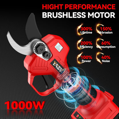 Brushless Electric Pruning Shears for DeWalt 20V Battery, Portable Cordless Pruning Shears with LCD Display＆SK5 Blades, Adjustable Cutting Diameter 0.8-1.2 Inch for Gardening Tree Pruning(NO Battery)