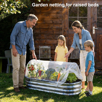 2 Pack Garden Netting for 6×3 FT Raised Beds, Large Fine Mesh Insect Netting with Drawstring, Garden Bed Cover for Vegetables, Fruit & Flower Protection