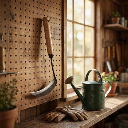 Kana Hoe 217 Japanese Garden Tool - Hand Hoe/Sickle is Perfect for Weeding and Cultivating,Solid Wood Handle for Gardening Tools