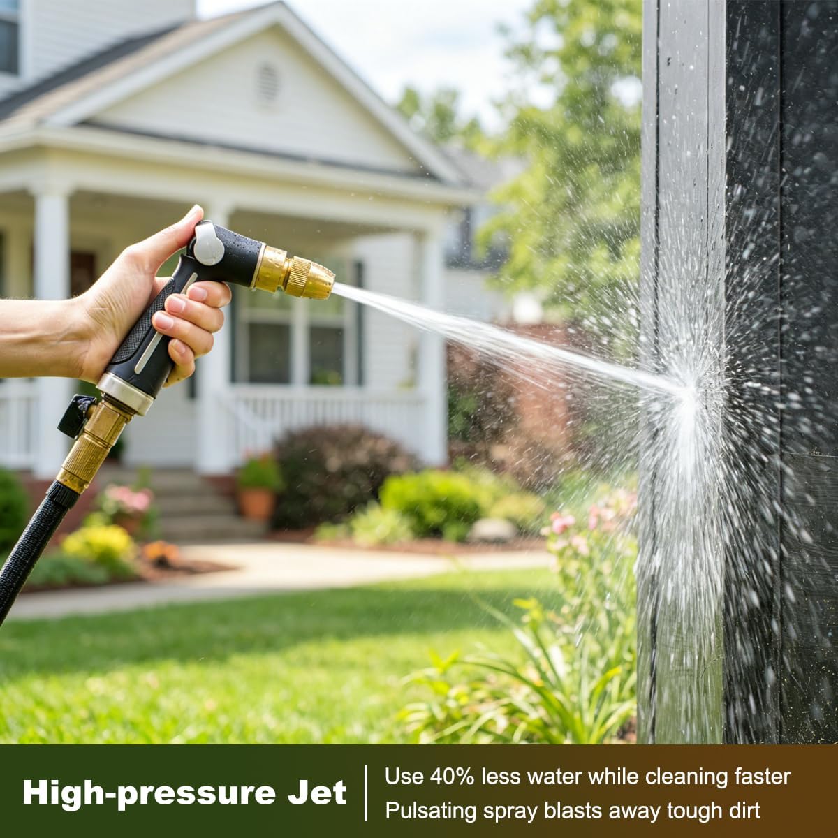 Metal Garden Hose Nozzle Heavy Duty, 7 Adjustable Spray Patterns