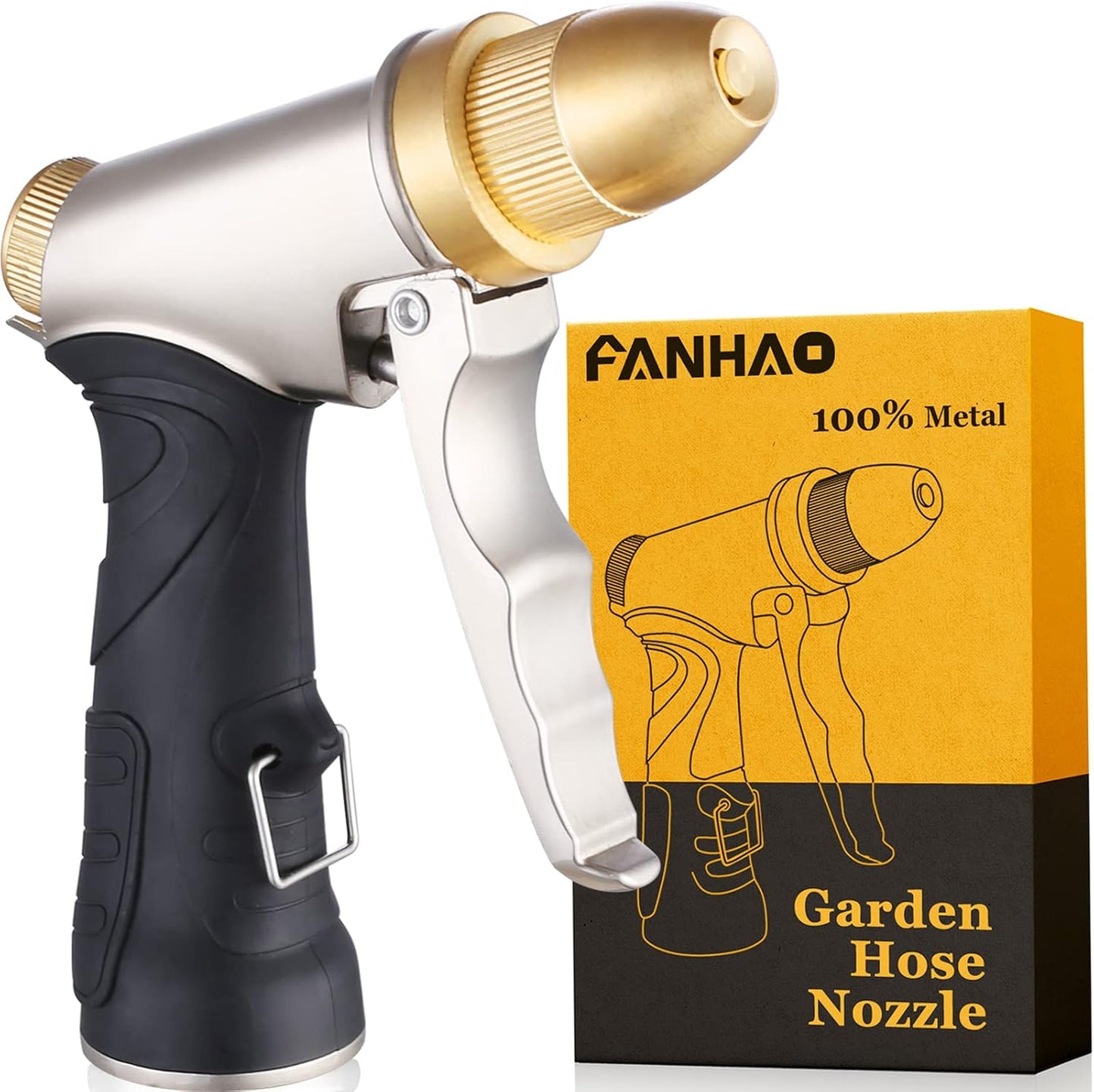 Metal Garden Hose Nozzle Heavy Duty, 7 Adjustable Spray Patterns