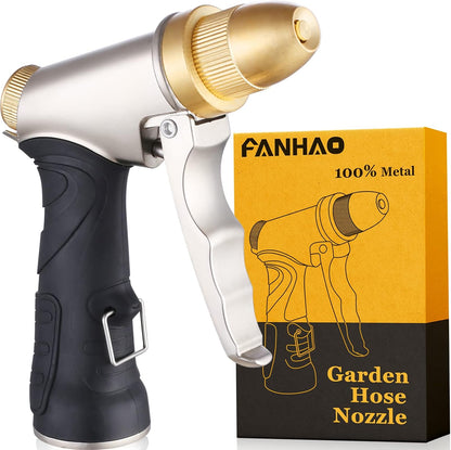 Metal Garden Hose Nozzle Heavy Duty, 7 Adjustable Spray Patterns