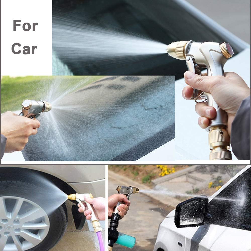 Metal Garden Hose Nozzle Heavy Duty, 7 Adjustable Spray Patterns