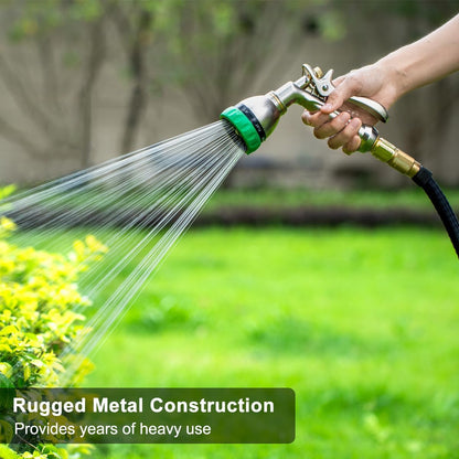 Metal Garden Hose Nozzle Heavy Duty, 7 Adjustable Spray Patterns