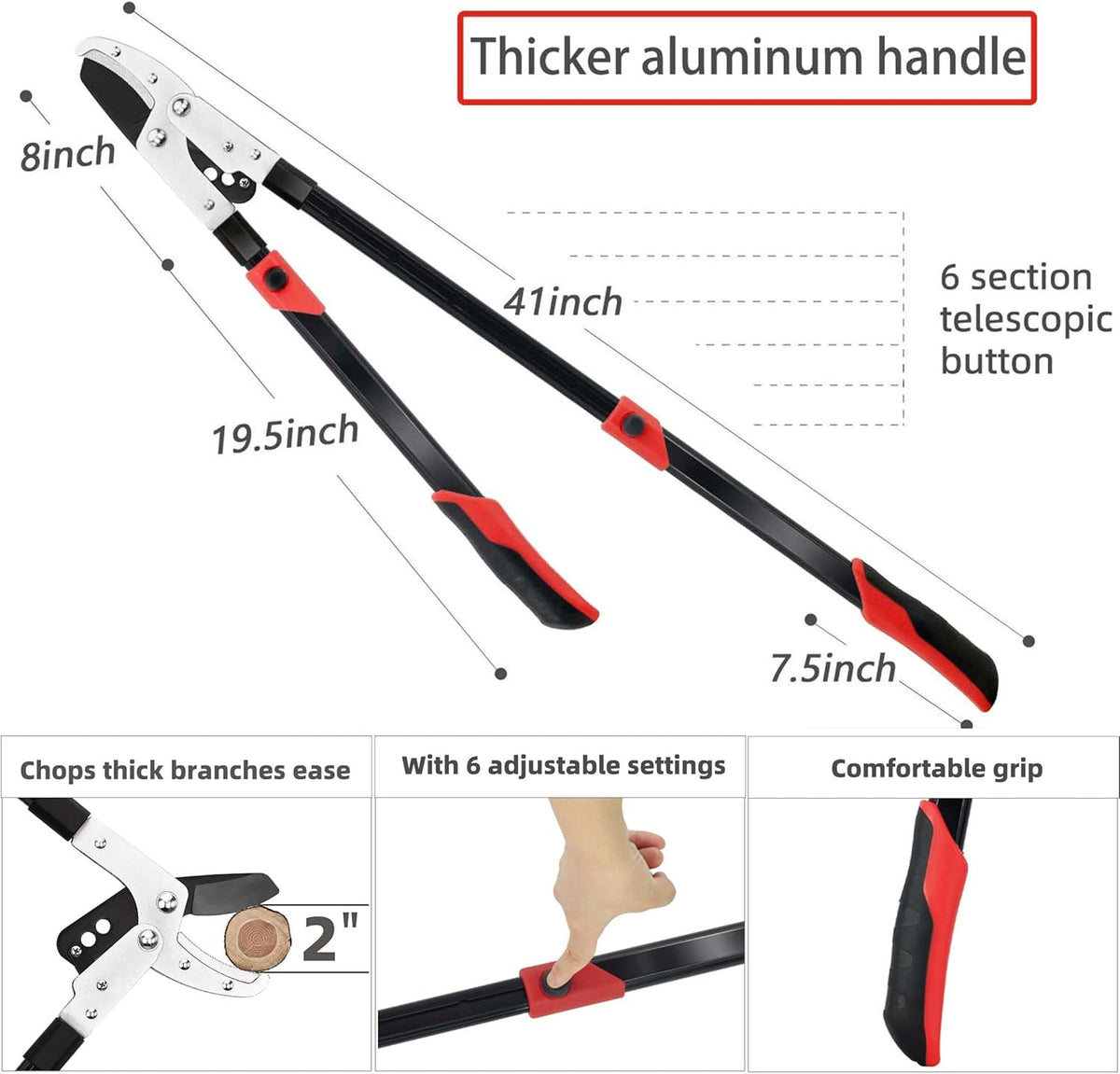 Loppers Branch Cutter Heavy Duty Tree Trimmer with Compound Action