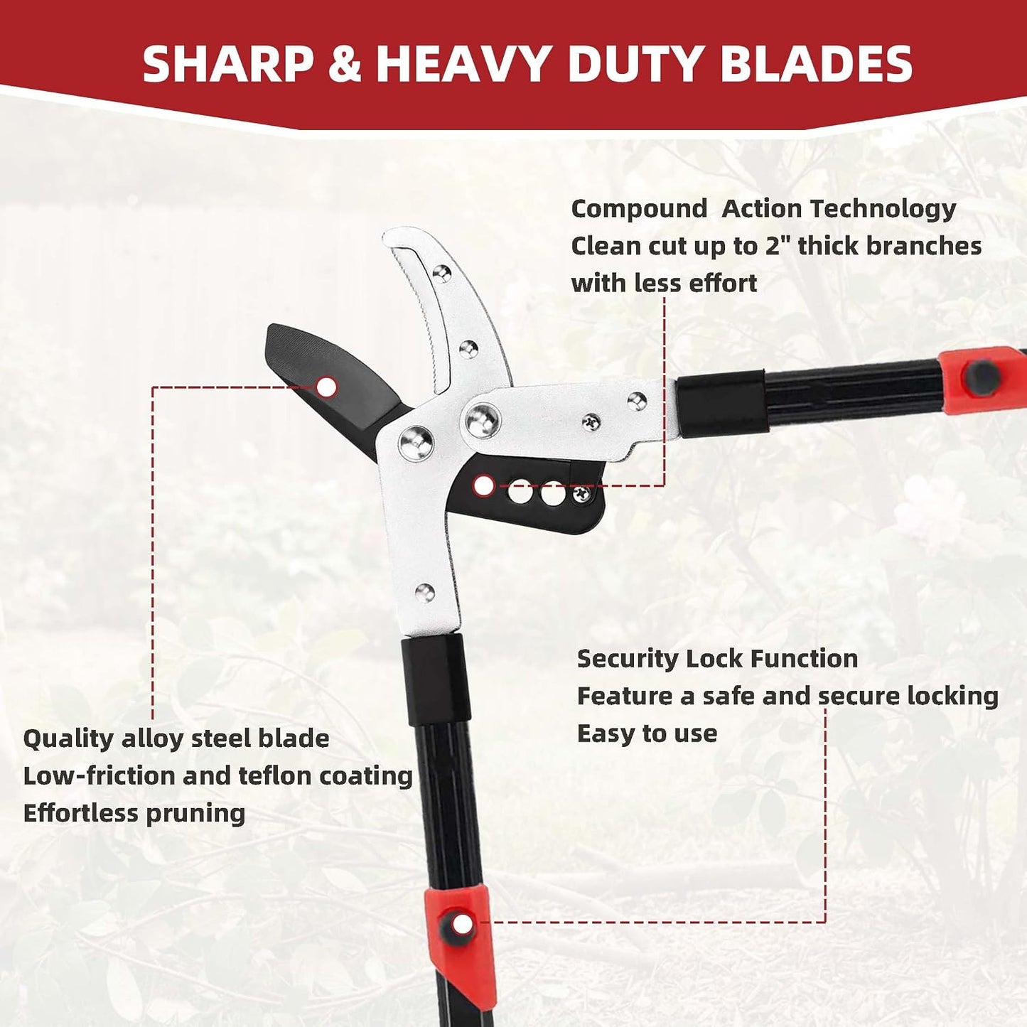 Loppers Branch Cutter Heavy Duty Tree Trimmer with Compound Action