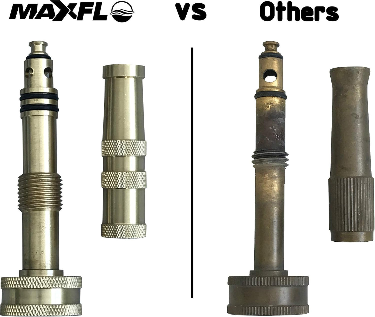 High Pressure Hose Nozzle Heavy Duty | Brass Water Hose Nozzles for Garden Hoses | Adjustable Function | Fits Standard Hoses, Garden Sprayer, Spray Nozzle, Power Washer Nozzle