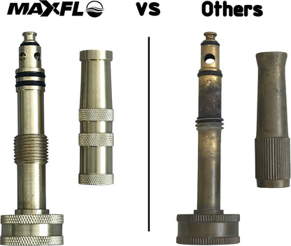 High Pressure Hose Nozzle Heavy Duty | Brass Water Hose Nozzles for Garden Hoses | Adjustable Function | Fits Standard Hoses, Garden Sprayer, Spray Nozzle, Power Washer Nozzle