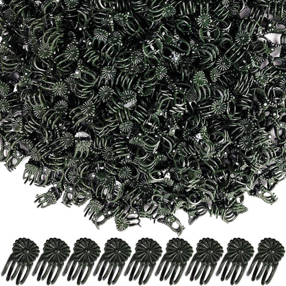 200PCS Plant Clips, Orchid Clips Plant Orchid Support Clips Flower and Vine Clips for Supporting Stems Vines Grow Upright Dark Green