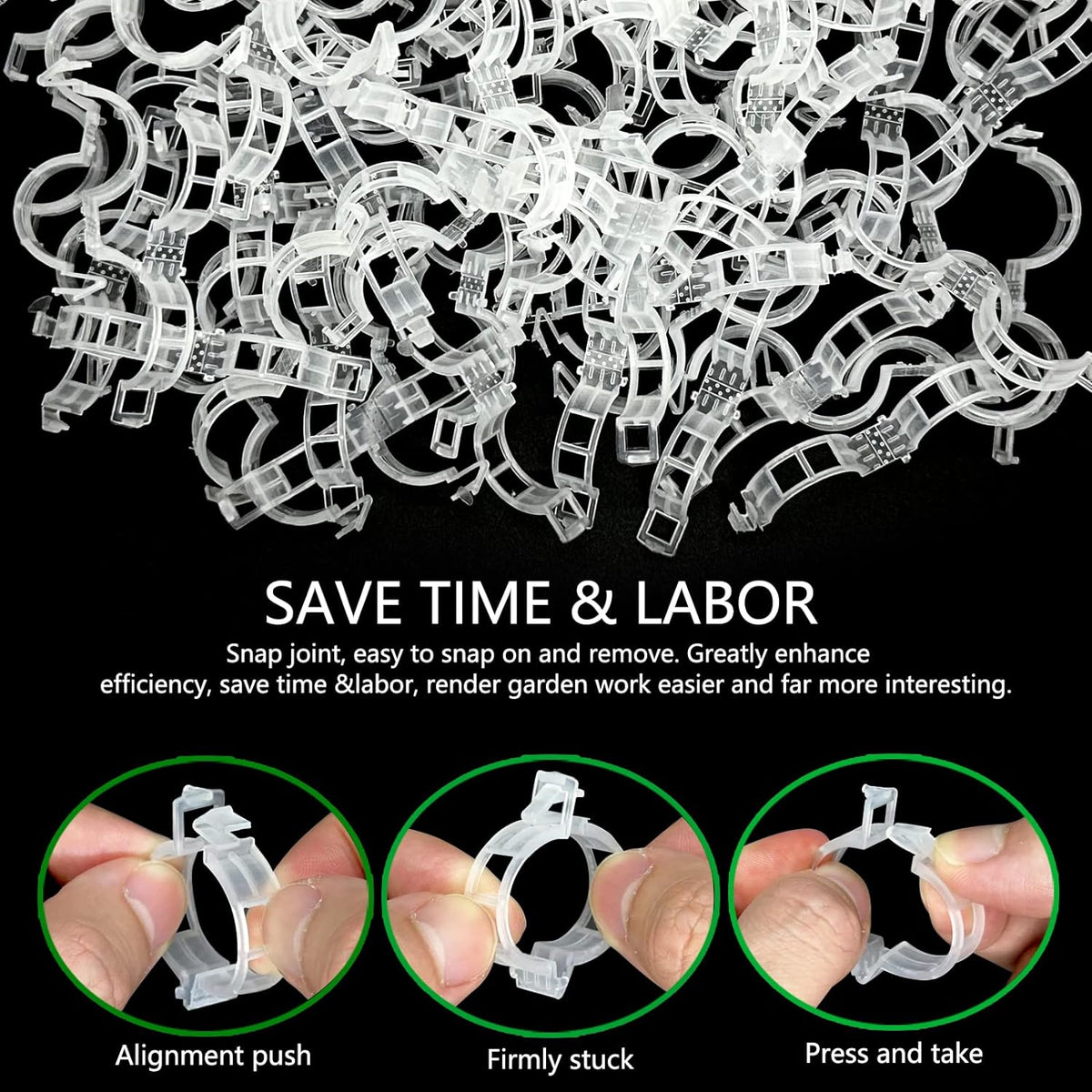 ® 300Pcs Tomato Clips, Plastic Trellis Clips, Plant Support Clips, Grape Vine Tomato Vine Vegetables Plants Garden Support Clips to Grow Upright Makes Plants Healthier
