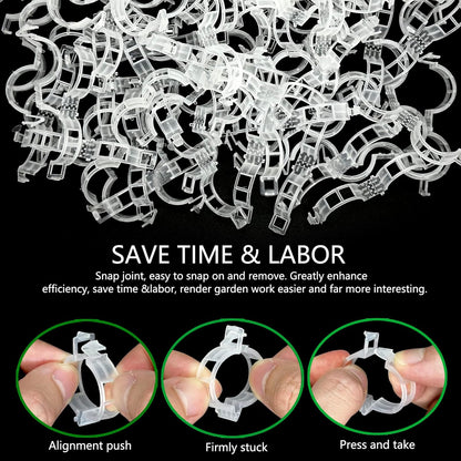 ® 300Pcs Tomato Clips, Plastic Trellis Clips, Plant Support Clips, Grape Vine Tomato Vine Vegetables Plants Garden Support Clips to Grow Upright Makes Plants Healthier